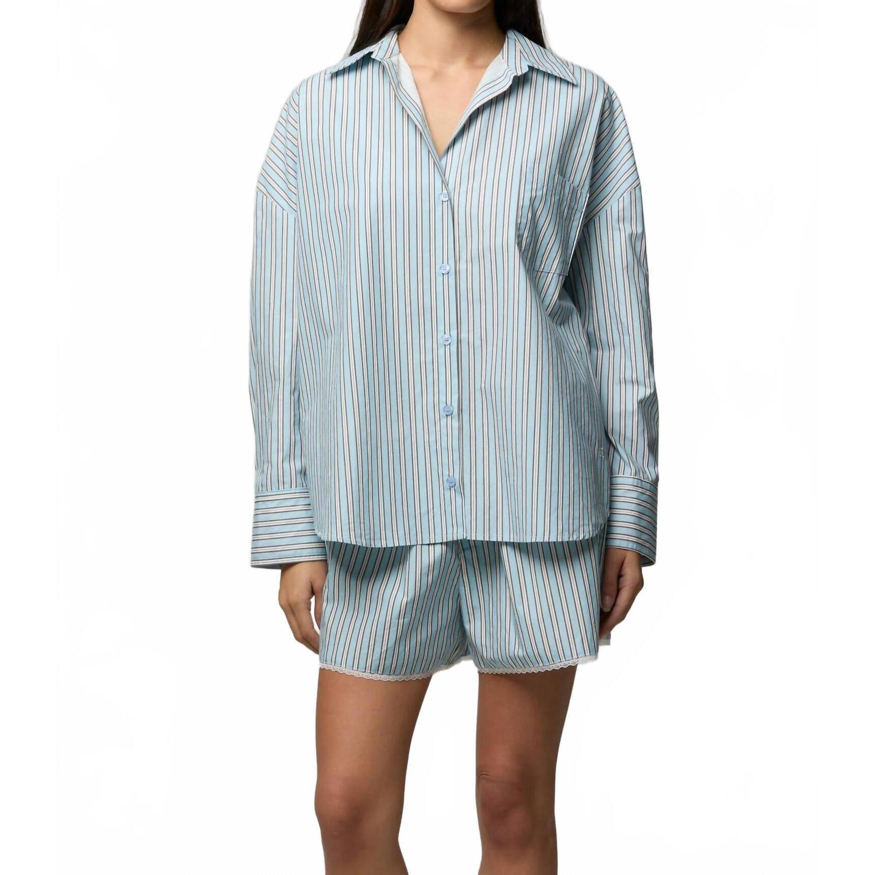 New Asher Luna Poplin Buttondown Shirt In Blue